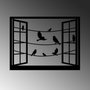Wallity Birds in Front Of The Window - 1 Escultura de pared de metal negra